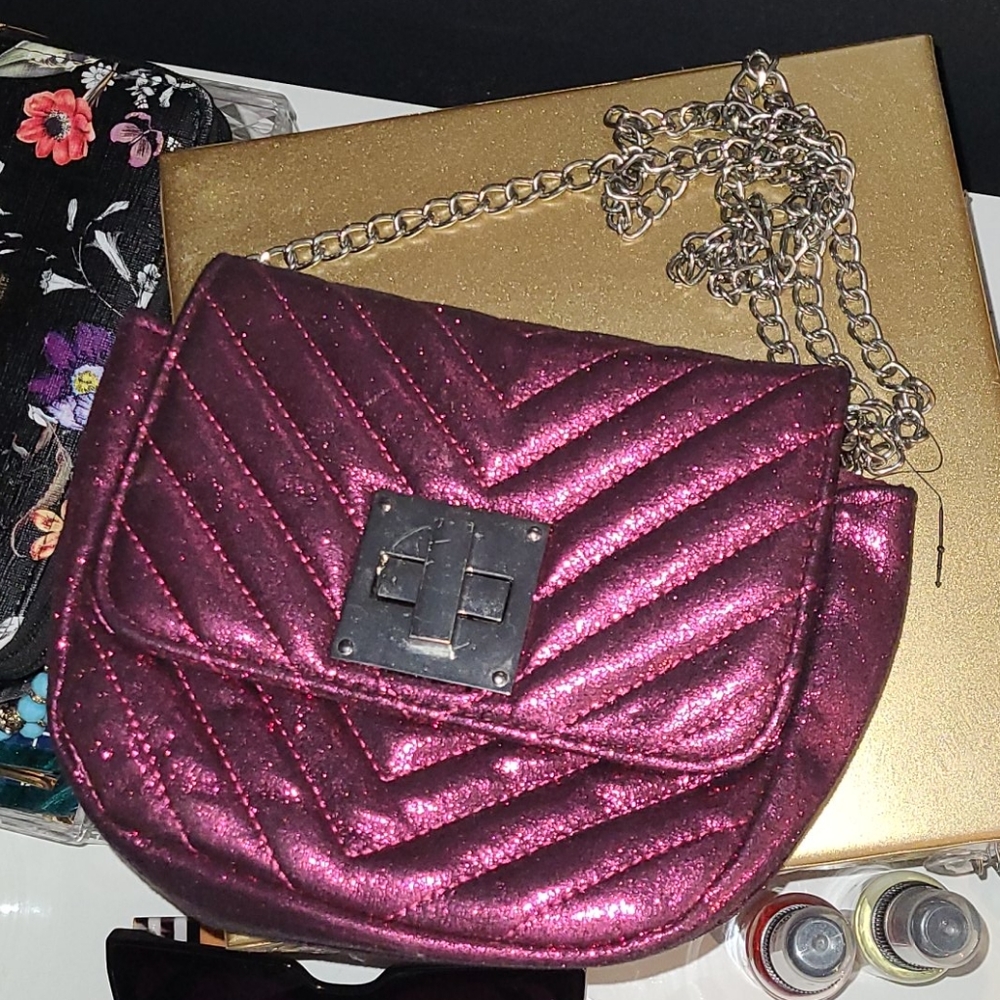 Metallic pink mini bag